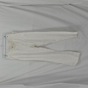 Ellen Tracy 100% Linen White Pull On Drawstring Pants, Size Large